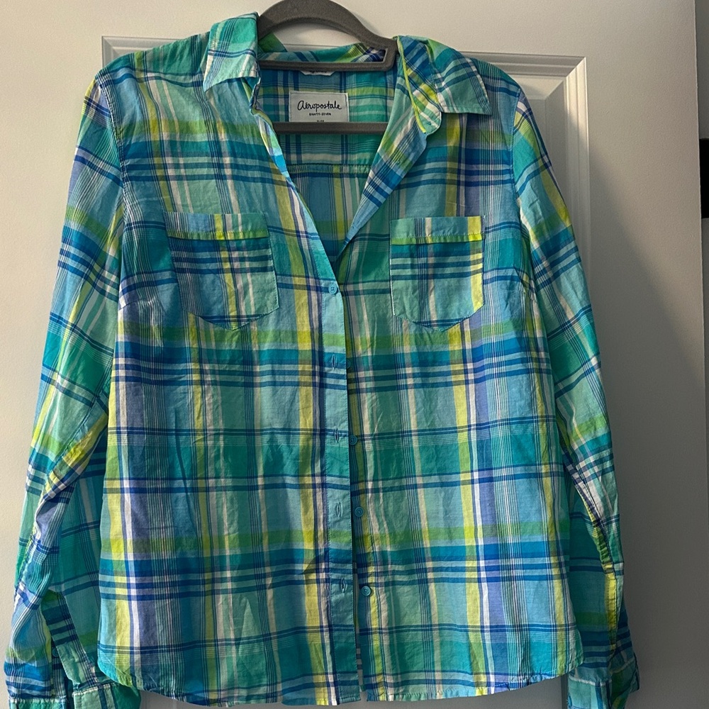 Cherokee Kids Vibrant Plaid Button Down Shirt
